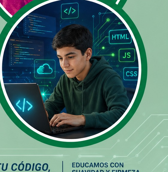 Estudiante del Bachillerato Técnico en Desarrollo de Software programando